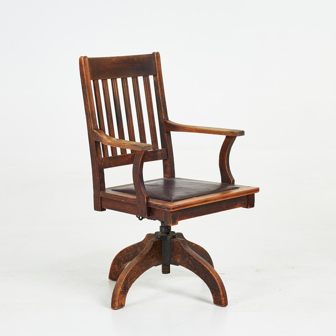 SILLA ROBLE/CUERO ESCRITORIO ART NOUVEAU SXX