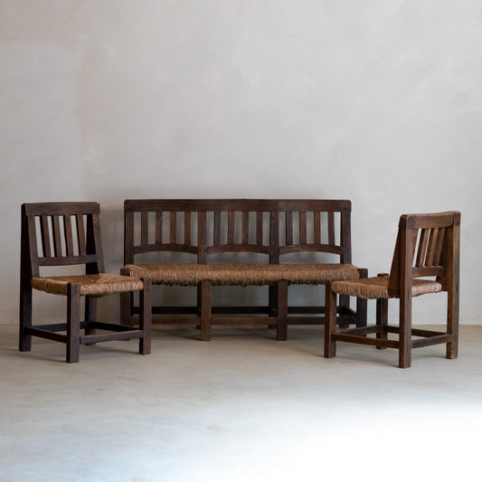 BANCO Y DOS SILLAS BRUTALISTAS WORPSWEDE 60s