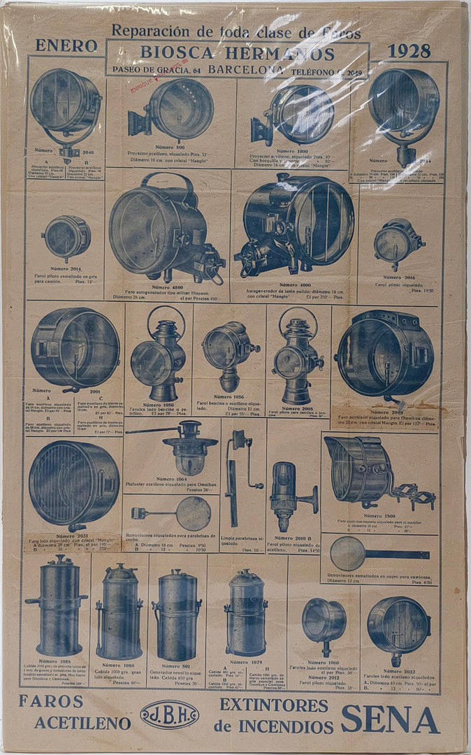 CARTEL PUBLICITARIO "BIOSCA HERMANOS" AÑO 1928