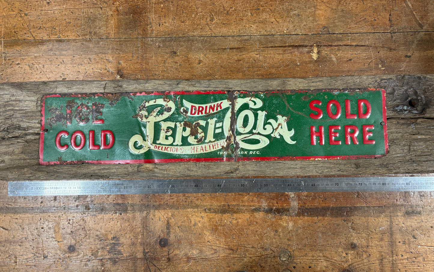 Letrero metal original Pepsi-Cola año 1920