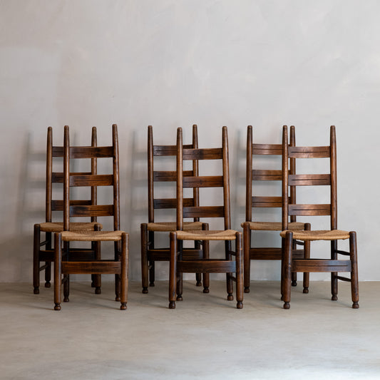 CONJUNTO DE SILLAS DE MADERA ESTILO RÚSTICO