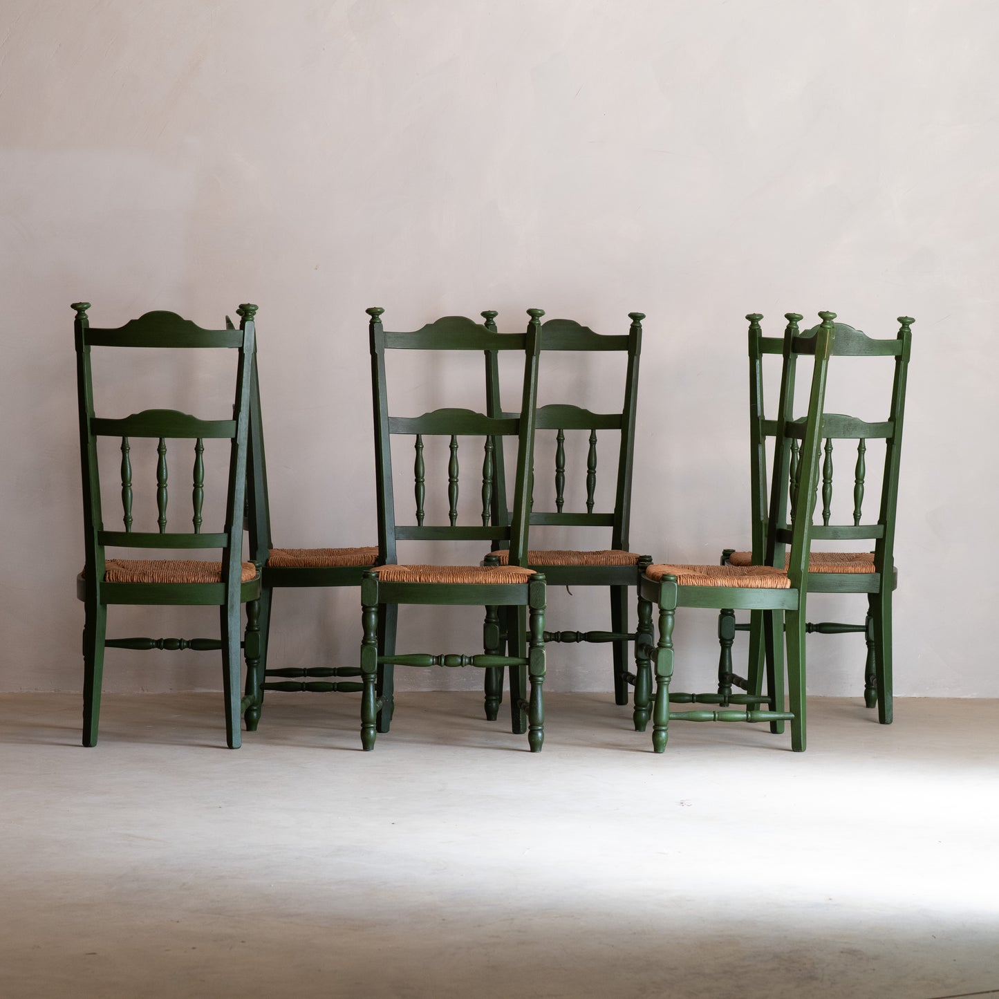 CONJUNTO 6 SILLAS RÚSTICAS ITALIANAS AÑOS 60