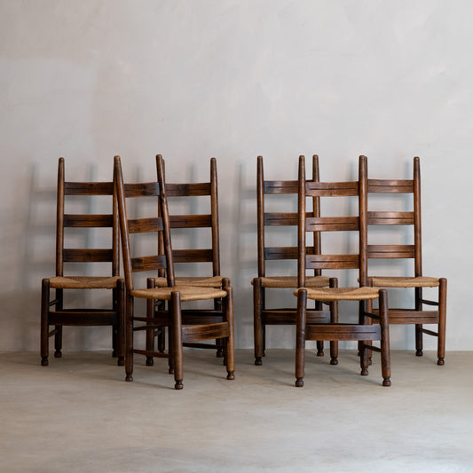 CONJUNTO DE SILLAS DE MADERA ESTILO RÚSTICO