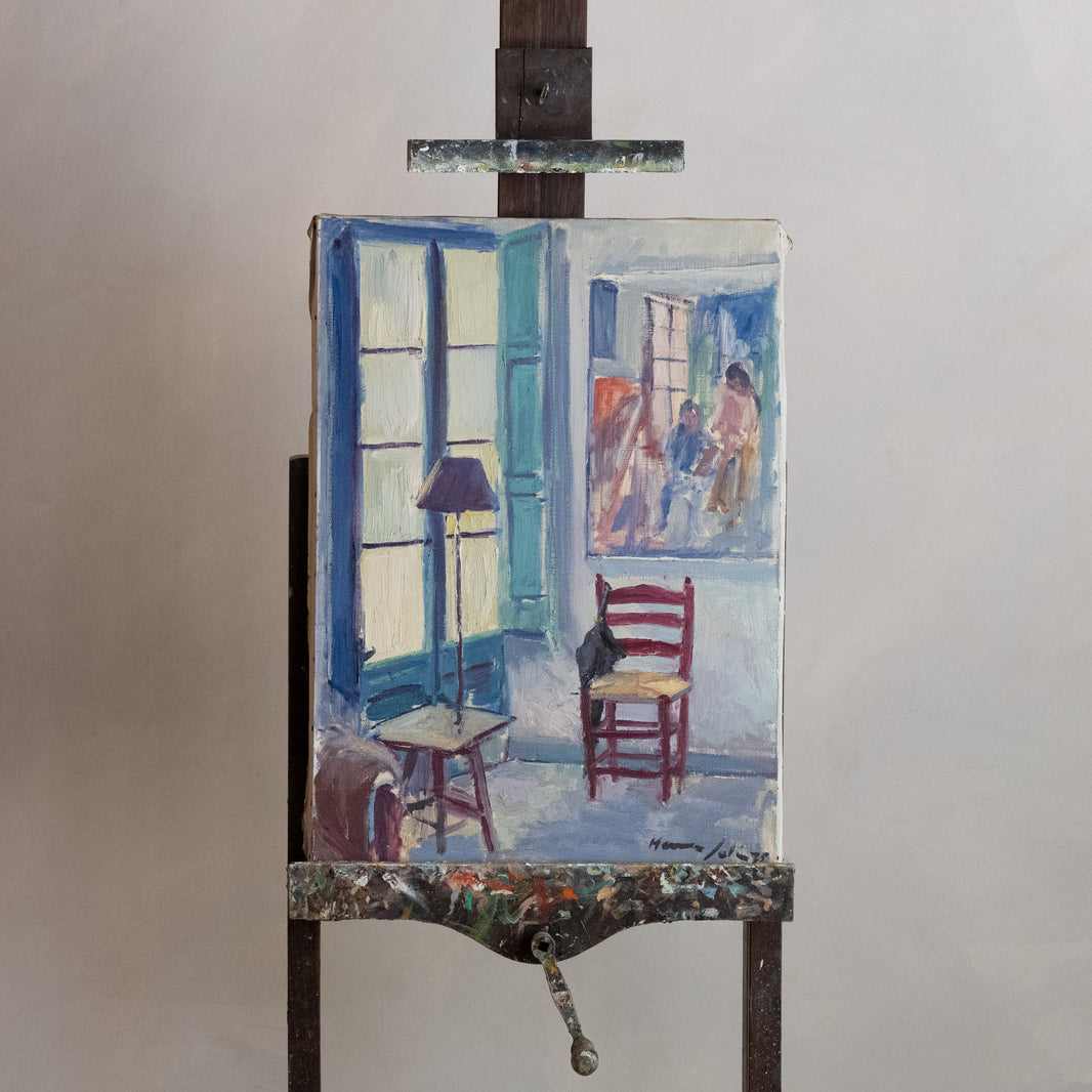 CUADRO "INTERIOR D'ESTUDI" HERRERA 1975