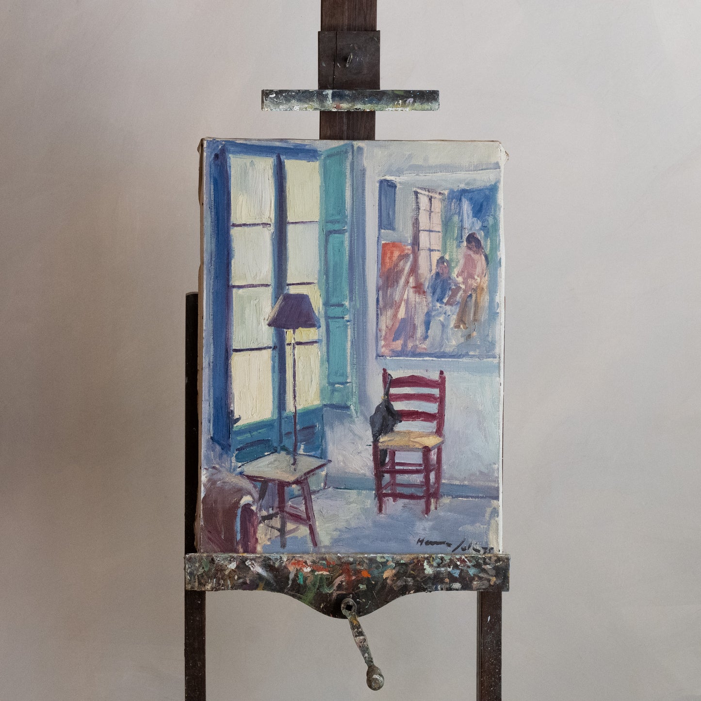 CUADRO "INTERIOR D'ESTUDI" HERRERA 1975