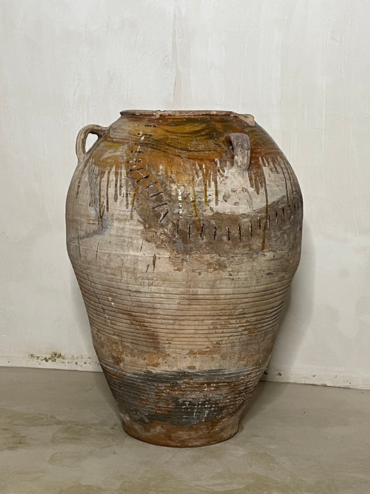 TINAJA DE ACEITE LAÑADA DE TERRACOTA XIX-XX
