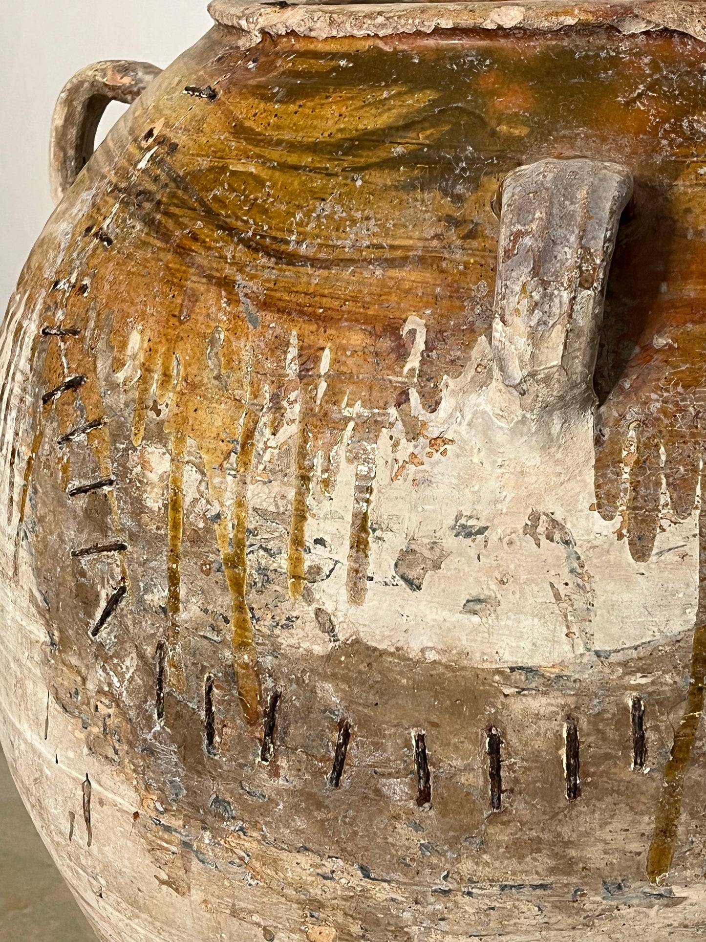 TINAJA DE ACEITE LAÑADA DE TERRACOTA XIX-XX