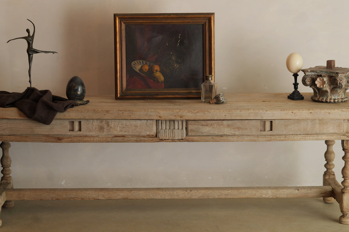 GRAN CONSOLA FRANCESA ROBLE MACIZO CIRCA 1900