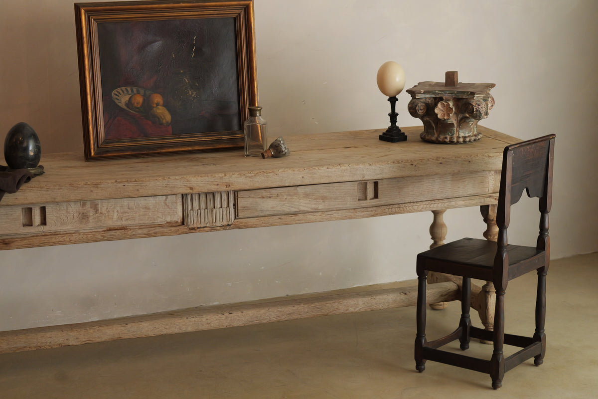 GRAN CONSOLA FRANCESA ROBLE MACIZO CIRCA 1900