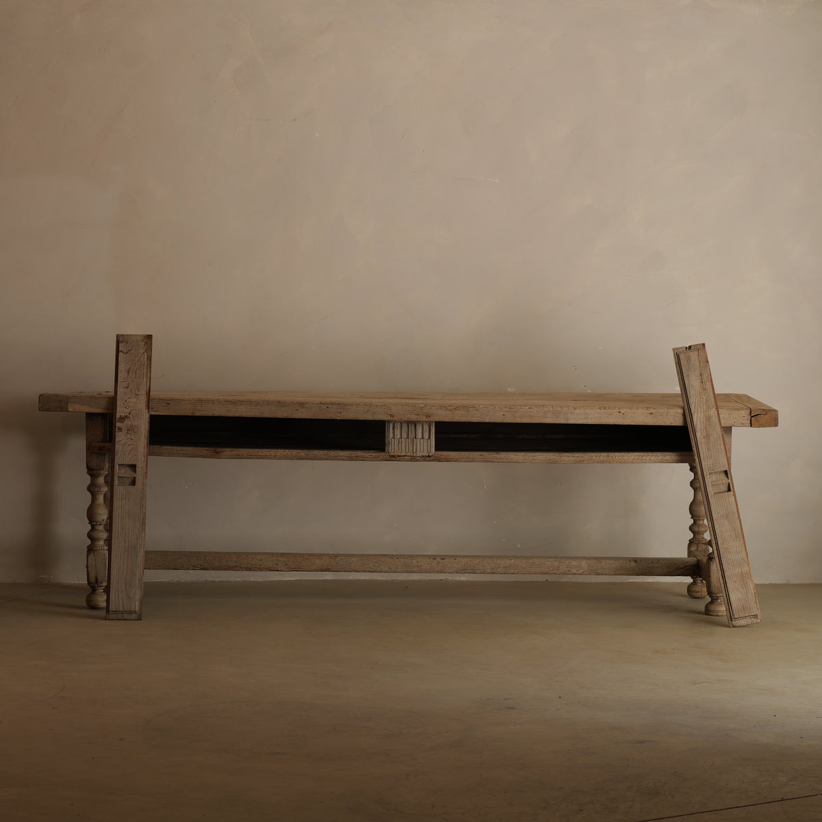 GRAN CONSOLA FRANCESA ROBLE MACIZO CIRCA 1900